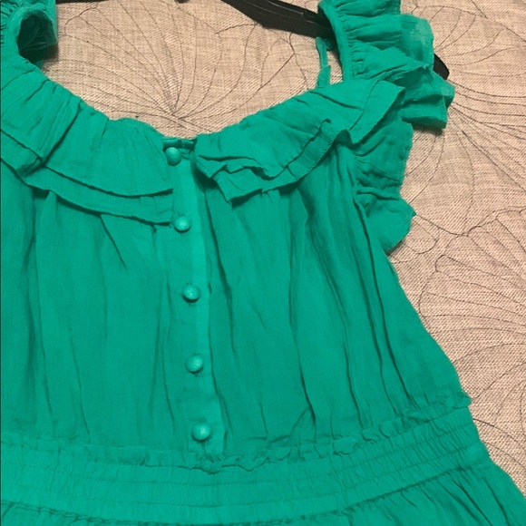 Chelsea & Violet Green Ruffled Sundress/Romper - Picture 7 of 12